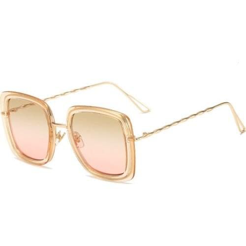 Square Oversized Sunglasses 2021 Fashion Women Men Clear New Metal Sun Glasses Famale Male Retro Eyewear UV400 Shades