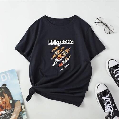 Summer Womens Cool Animal Graphic Top Casual Cotton T-Shirt