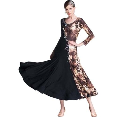 M-18216 Women long ballroom dancing dress standard smooth dance training dress for ballroom dancing for children