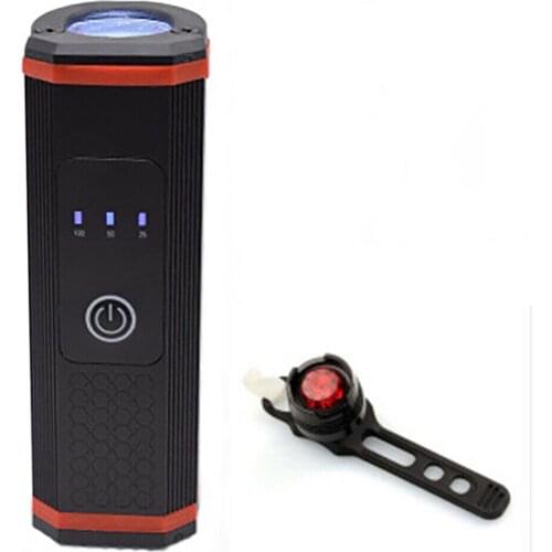 MTB Rear Front Light Set Bicycle T6 LED Headlight Taillight USB Rechargeable Safety Warning Cycling Portable Light