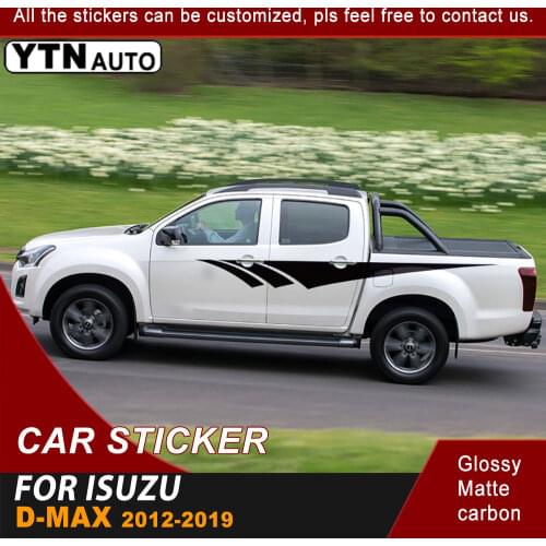 Car Stickers side door For Isuzu D-Max 2012-2015 2016 2017 2018 2019 Racing Stripe Graphics Vinyl Car Decals Customized YTNauto