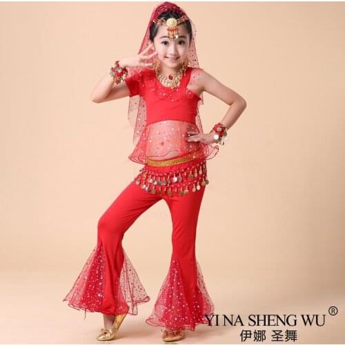 New Style Kids Belly Dance Costumes Set Oriental Dance Girls India Belly Dance Clothes Bellydance Child Indian Dance Costumes