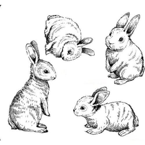 Animals Rabbits Transparent Silicone Rubber Stamp And Die Sheet Cling Scrapbooking DIY Cute Pattern Photo Album