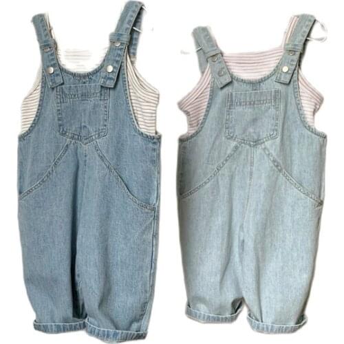 Pudcoco 1-6Y Overalls Baby Boys Girls Summer Fashion Toddler Kids Denim Romper Jumpsuit Playsuit Trousers Leotard