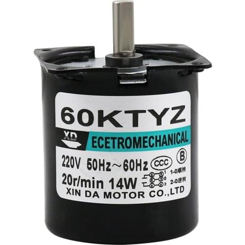 220V AC Permanent Magnet Synchronous Motor 14W Gear Reducer Motor Large Torque Low Speed Slow Speed Small Motor