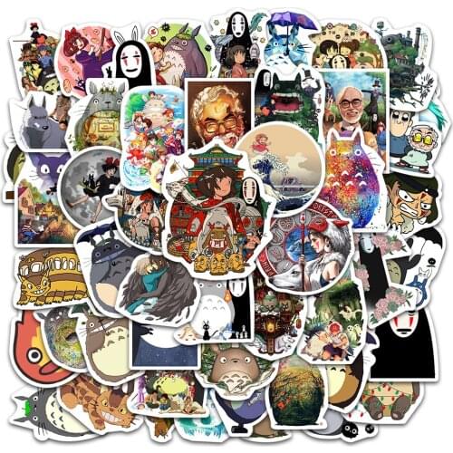 10/50/100pcs Anime Stickers Totoro Spirited Away Princess Mononoke Ghibli Hayao Miyazaki Aesthetic Student Stationery Sticker