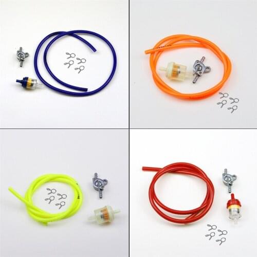 TDPRO 1 Meter Fuel Line Hose + Fuel Tap Petcock + Fuel Filter For Petrol Scooter Motorcycle Pitbike Go-Karts