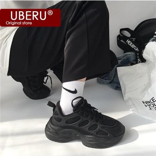 UBERU2021new ins tide wild casual old shoes mesh breathable couple sports shoes increase fashionable men and women runningshoes