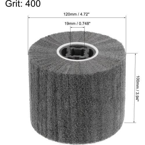 Uxcell 120mmx100mm 400 Grit Non-Woven Polishing Nylon Wire Drawing Abrasive Flap Wheel