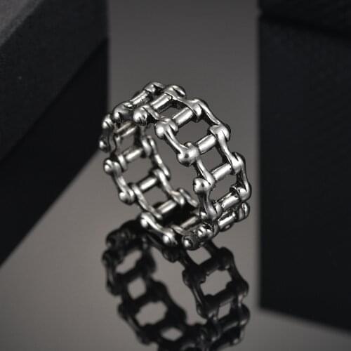 Vintage Ring Men Bike Link Chain Ring For Men Trendy Classic Luxury Ring For Male Fashion Finger Accessorie Men Jewellery