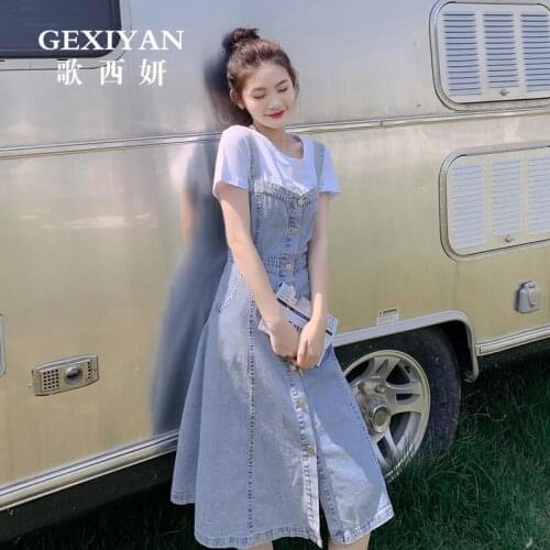 Women Dresses Womens Denim Suspender Dress Female Summer New Dress Vestido De Mujer