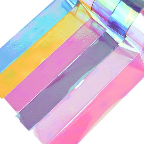 1pc 1.5*500cm Rhythmic Gymnastics Decoration Holographic Prismatic Glitter Tape Hoops Stick Gradient Tape Gymnastic Accessories