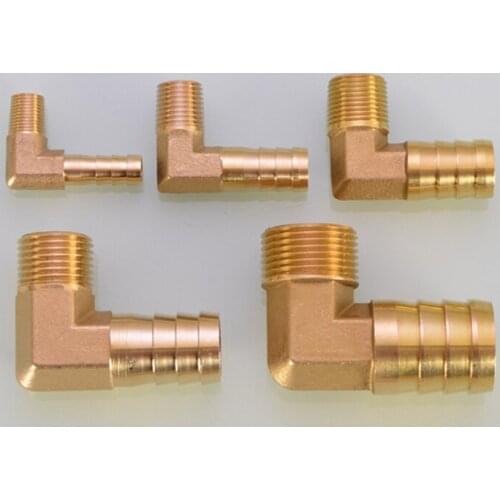 1pcs Male Thread To 6 8 10 12 mm Copper Pagoda Joint Hose Elbow Quick Connector 90 Degree Pneumatic Joint