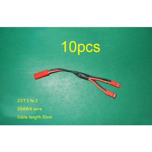 10Pcs JST Cable 1 to 2 Regulator/Speed Controller Parallel Wire 20AWG Lipo Battery JST Wire Spare Part For DIY RC Car/Boat Model