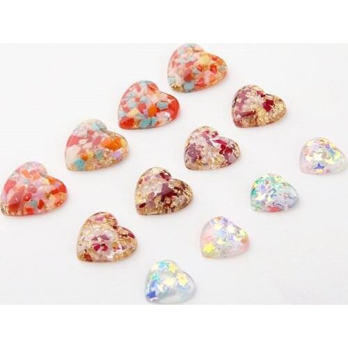 10pcs New Vintage Earrings 2020 Geometric Resin Square Love Heart Inlay Gold Foil Shell Pearl Earring Material Diy Accessories