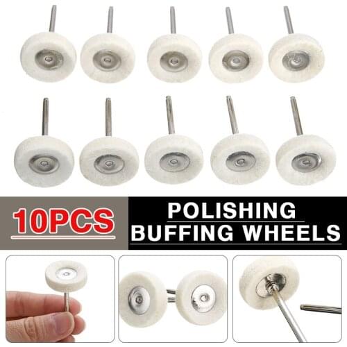 10PCS Wool Felt Polishing Buffing Wheel Drill Grinder Wheel Brushes With Handles For Rotary Tool Accessories