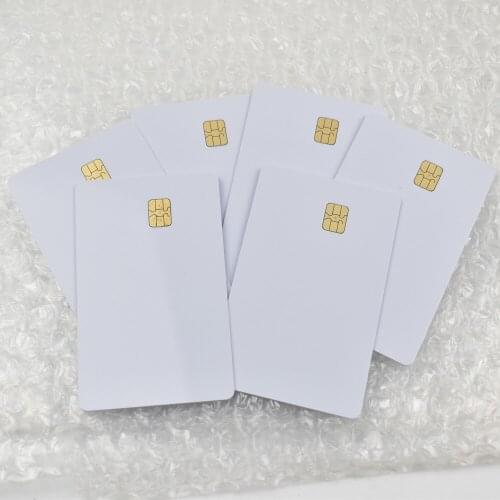 100pcs/lot ISO7816 White PVC Card with SEL 4442 Chip Contact IC Card Blank Contact Smart Card