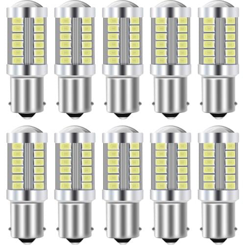 10X BAU15S PY21W 1156 BA15S P21W LED BAY15D LED Bulb 1157 P21/5W 7443 3157 Reverse Lights Brake Lamp Car LED Turn Signal Light