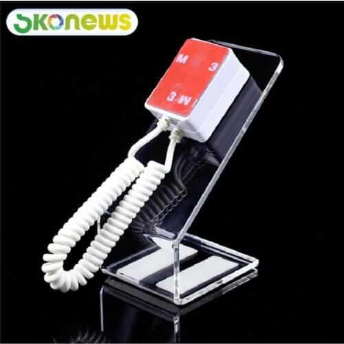 20 pcs Mobile transparent acrylic security display stand with spring cable for cell phone anti theft