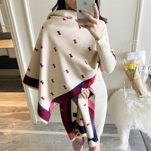2021 Luxury Brand Women Cashmere Scarf Hijab Pashmina Warm Shawls And Wraps Lady Print Thick Blanket Neck Scarves Bufanda