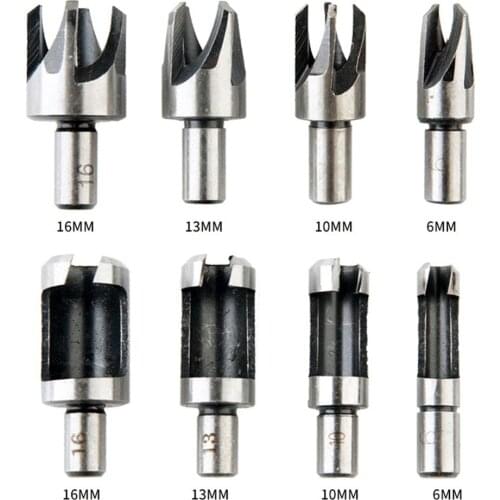 4pcs Electric Drill Bit 6mm-16mm Woodworking Round Shank Drill Bit Set Wood Work Carpenter Wood Plug Hole Cutter Drill
