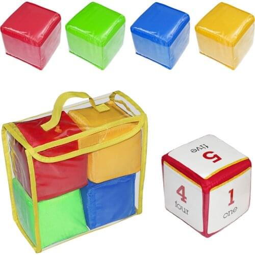 4 Pack 4" Playing Game Dices Set Foam Cubes Customizable Learning Cubes