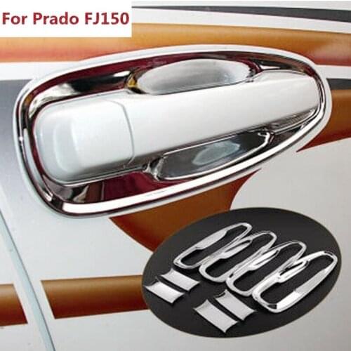 8 pcs For Toyota Prado FJ150 2010-2015 8pcs Chrome Car Exterior Door Handle Cover Bowl Cup Trim Molding Protector Accessories