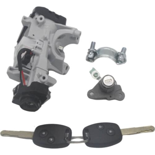 COMPLETE LOCK SET IGNITION SWITCH DOOR LOCK BARREL TRANS 2 KEYS WITH 8E CHIP FOR HONDA FIT 07-08