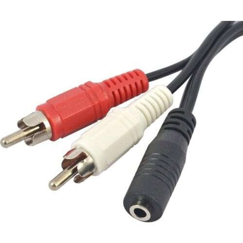 3.5mm Jack to 2RCA Cable Stereo Audio Cable 3.5mm Jack Female to 2RCA Male Socket to Headphone AUX Y Adapter for DVD Amplifiers