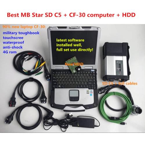 Car Diagnostic Tool MB STAR C5 with 2020.12v software install in Laptop cf30 Toughbook CF-30 PC SD Connect C5 MB car/truck test