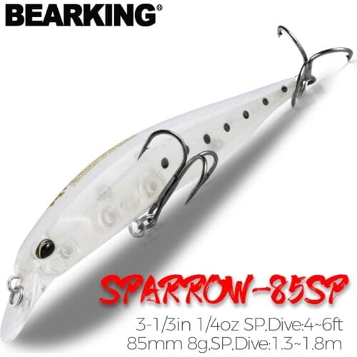 BEARKING 85mm 8g hot model fishing lures hard bait 14color for choose minnow quality professional minnow depth1.3-1.8m