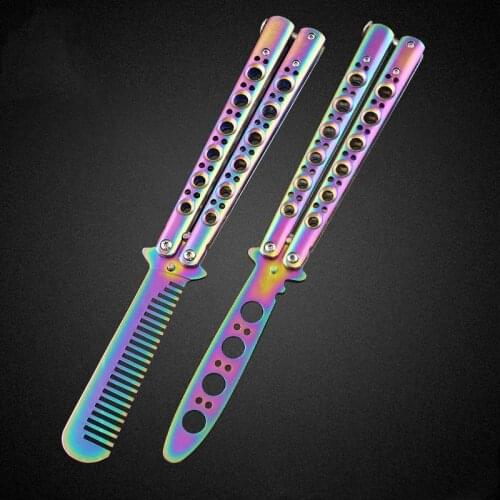 BM40 BM42 Butterfly in knife Trainer Knife Color Titanium Jilt Knife Outdoor Camping Hunting Edc Pocket Free-swinging Knife