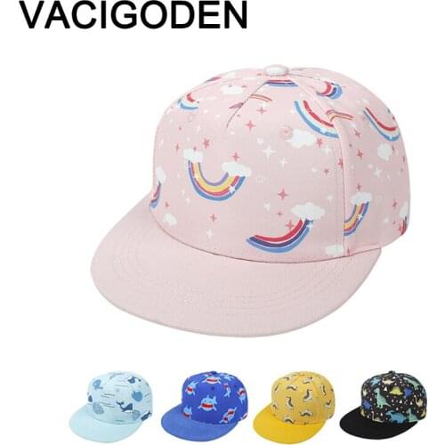 VACIGODEN Children Cute Carton Pattern Baseball Cap Baby Girl Sun Hat Visor Boys Snapback Casquette Gorras Kids Flat Brim Gorro