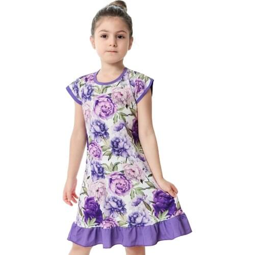 Kid Summer Short Sleeves Dresses Comfortable Costume Children Sleepwear Pajama Nightdress Casual Girl Sweet 3D Printed Dress