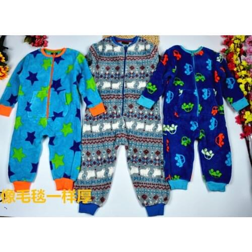 Baby bodysuit 100% cotton autumn and winter baby colored cotton thickening thermal newborn clothes