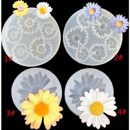 Daisy Flower Fondant Silicone Mold Chrysanthemum Plaster Silicone Mold Baking Decoration Flower Chocolate Mold