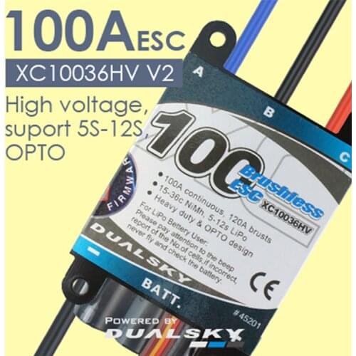 DualSky XC10036HV 100A ESC HV 5-12s lipo for RC Car RC Model
