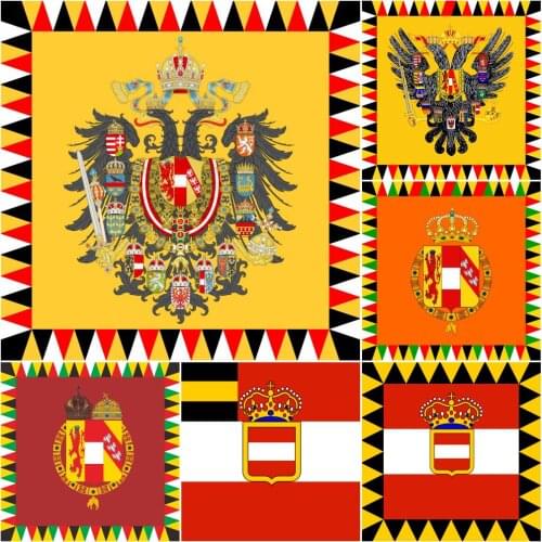 Austria Imperial Standard Flags 4X4FT 120X120CM Imperial Standard Infantry Pattern Mix Early 19th Century Banner