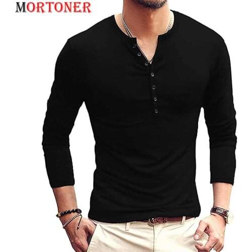 Mens Slim Fit Beefy Fashion Henley T Shirts 2021 Spring Long Sleeve Casual Cotton Tee Shirt Homme Hip Hop Soft Cozy T Shirt Men