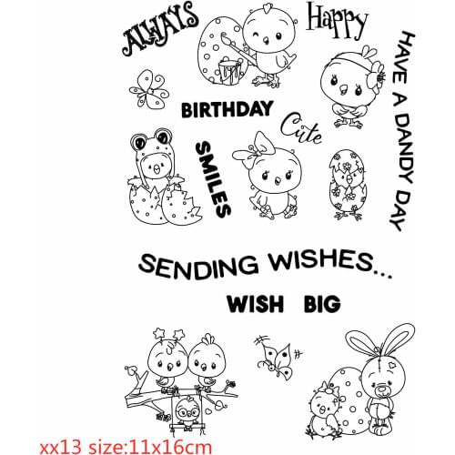 Combination Chickens Transparent Silicone Rubber Stamp And Metal Die Sheet Cling Scrapbooking DIY Cute Pattern Photo Album Stamp