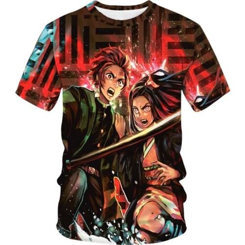 Hot selling anime Japan Demon Slayer mens tshirt 3d Print cosplay Style T shirt high quality fashion T-shirt plus size shirt