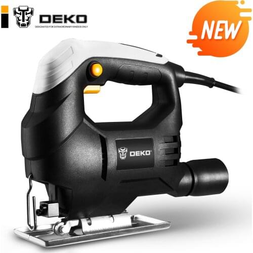 DEKO 350W Jig Saw Convenient Continuous Mode Electric Saw with 1pc Blade, Allen Wrench 2pcs Carbon Brushes Jigsaw Power Tools