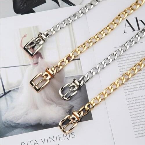 Kemeiqi Men and womenhip-hop metal belt ins accessories fashion dress jeans belt decoration trendy pants chain belt luxurybelt