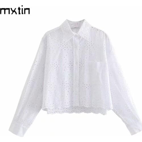 Mxtin Openwork Blouses