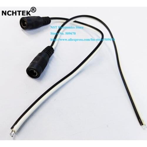 NCHTEK DC 5.5x2.1mm Power Supply Female Plug 20AWG Connector Cable DC Power Pigtail/Free shipping/50PCS