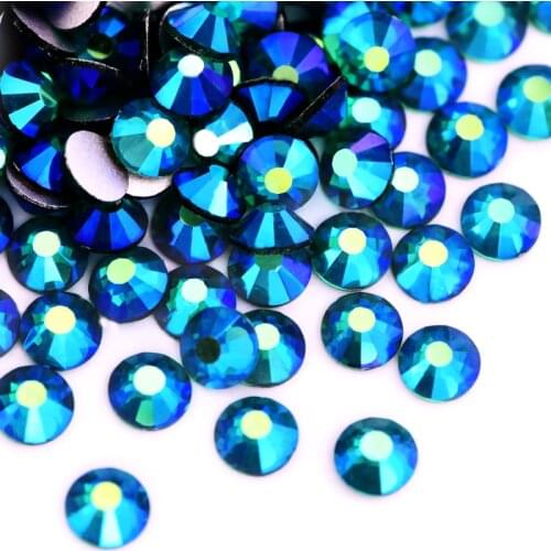 OLeeya SS3-SS30 Blue Zircon AB Bling стразы Non Hot Fix Rhinstone Glitter Strass Glass Crystal Stones Nail Art Rhinestones F0004