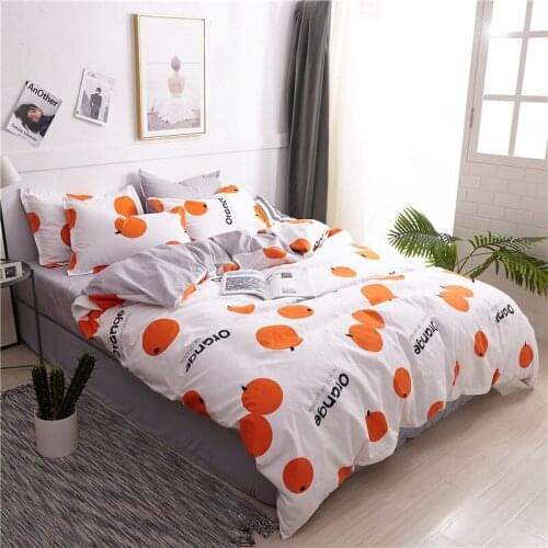 1pc Orange Prints Duvet Cover Winter Soft Warm Easy Care Simple Style Queen King Twin Quilt Covers 220x240 Bedclothes