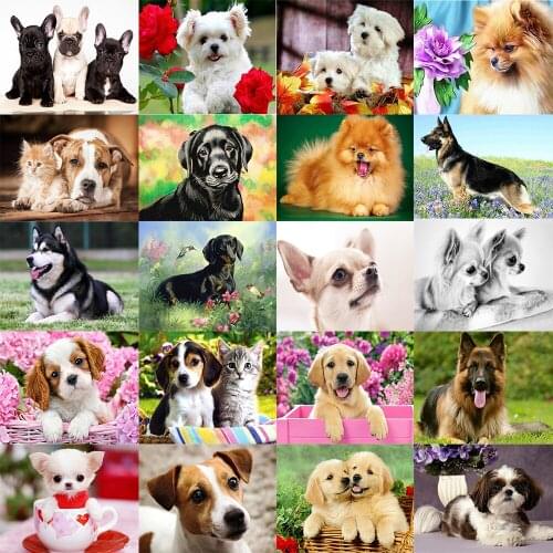 Full Round Diamond Painting Dog 5D DIY Animal Diamond Embroidery Cross Stitch Kit Handmade Gift Home Decoration