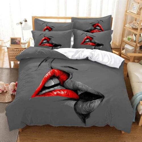 Kiss Pattern Bedding Duvet Cover Set 3d Digital Printing Bed Linen Fashion Design Comforter Cover Bedding Sets Bed Set