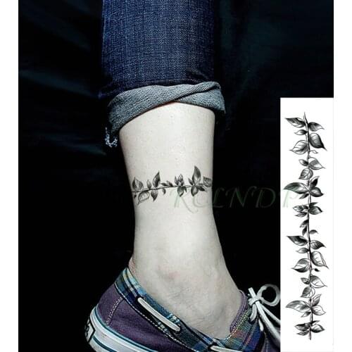 Waterproof Temporary Tattoo Sticker Flower Vine Leaves Plant Fake Tatoo Personality Flash Waist Arm Foot Tatto for Women Men